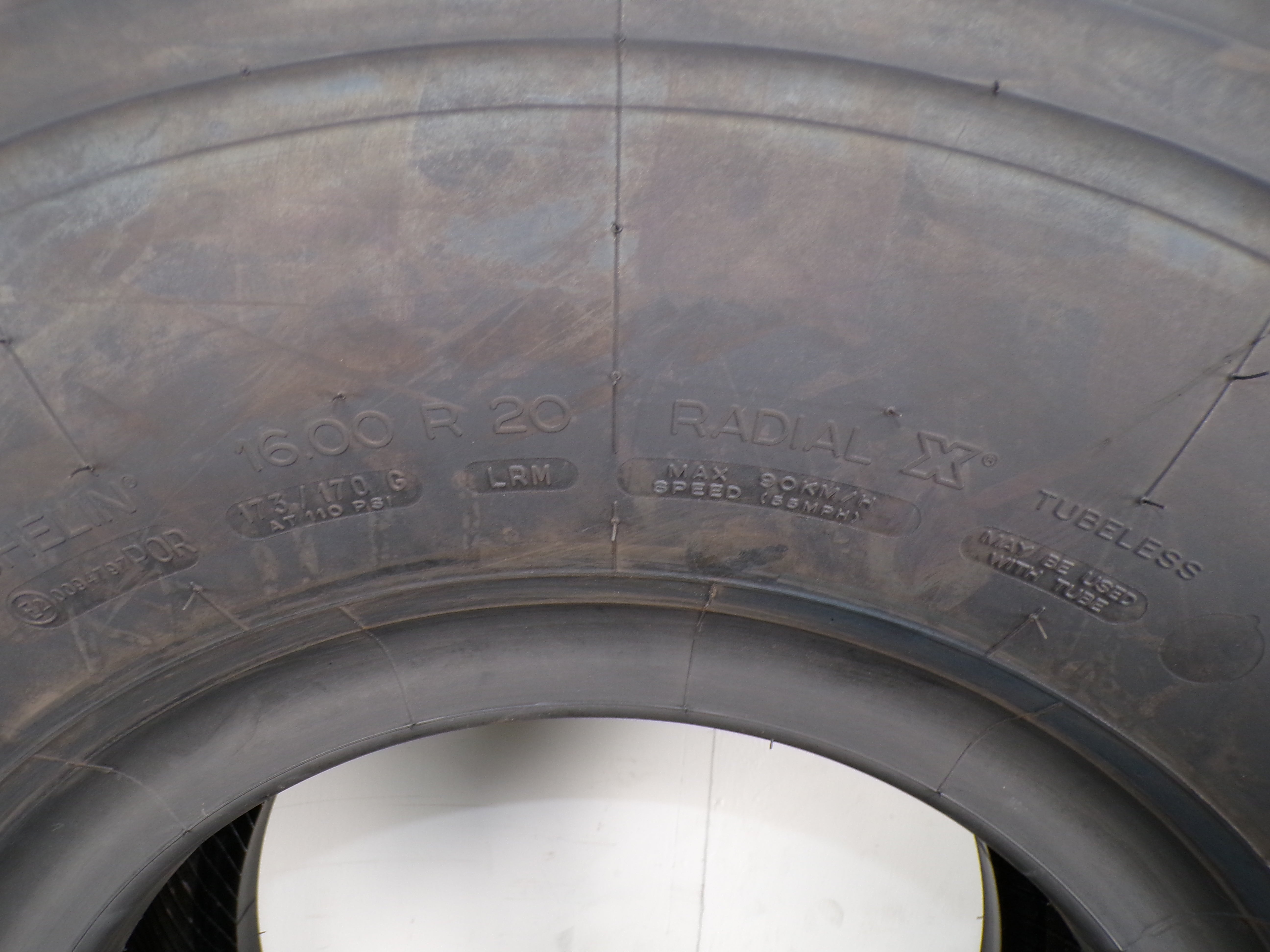 16.00R20 Michelin XZL Used 98% (Take-Off)
