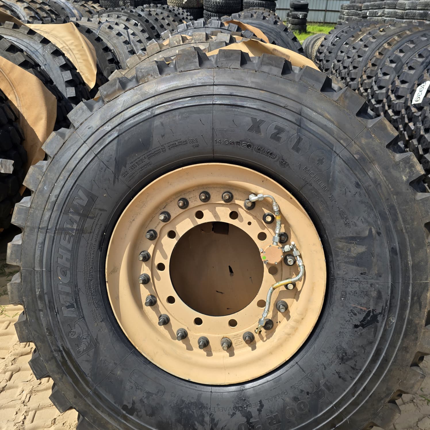14.00R20 Michelin XZL+ On Wheel